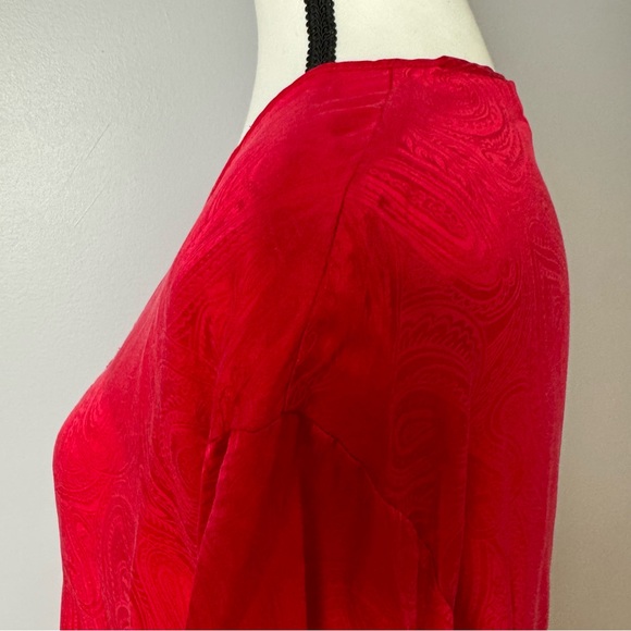 Victoria Secret gold label vintage 100% silk red pajama dress/ robe size medium - Picture 6 of 13